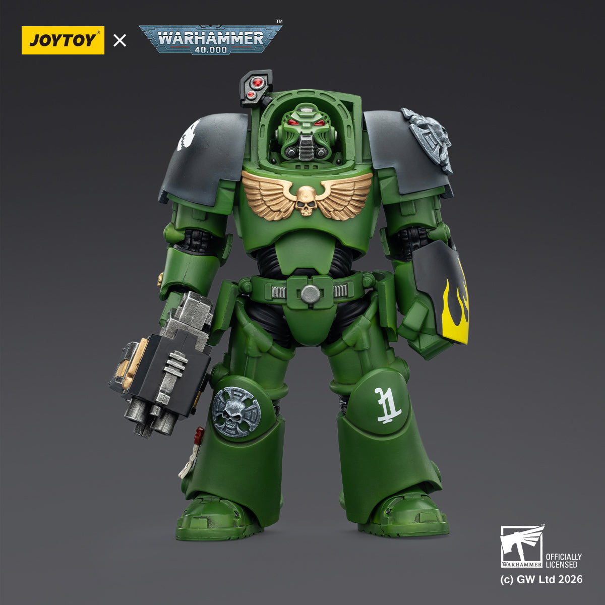 Warhammer ウォーハンマー 40K JT03226 JOYTOY ジョイトイ 1/18 アクションフィギュア サラマンダーターミネーター2 パワーフィストとストームボルター付き Salamanders Terminator 2 with Power Sword and Storm Bolter