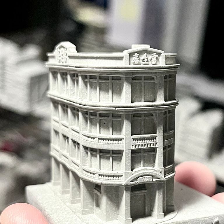 むさじじ 手作りセメント ジオラマ 香港建物模型 6点セット 香港製