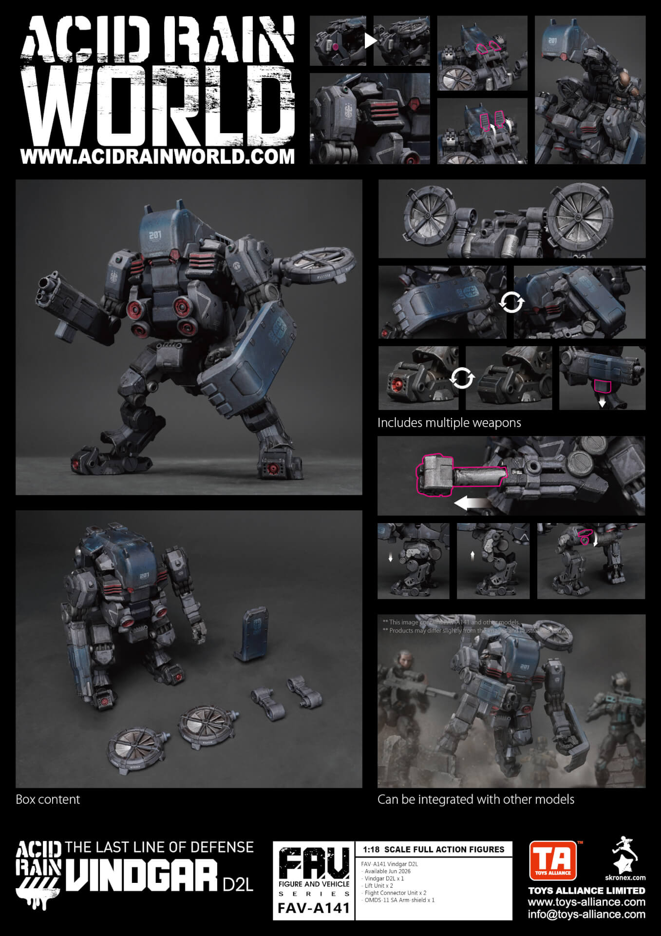 Acid Rain World FAV-A141 Vindgar D2Lアシッドレイン ワールド 1/18スケール 塗装済み 可動 ミリタリー フィギュア (The last line of Defense) TOYS ALLIANCE