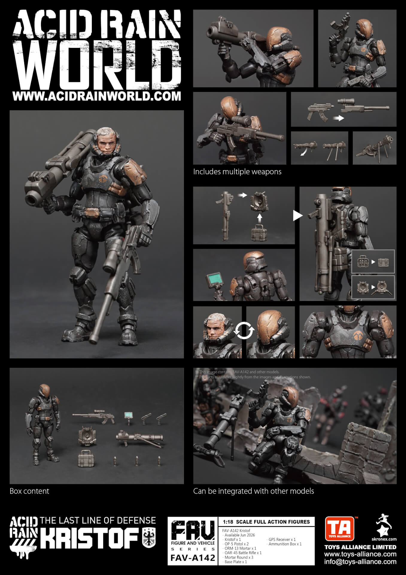 Acid Rain World FAV-A142 Kristof アシッドレイン ワールド 1/18スケール 塗装済み 可動 ミリタリーフィギュア (The Last Line of Defense) TOYS ALLIANCE