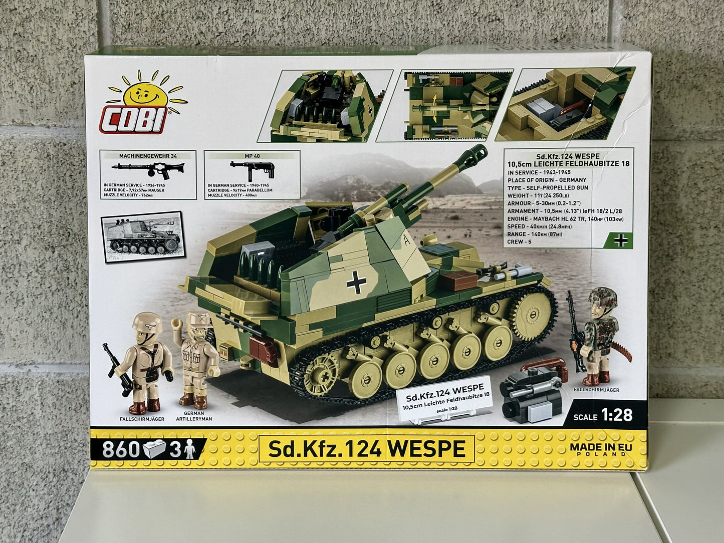 コビー COBI 2598 Sd.Kfz.124 Wespe Tank ヴェスペ  ヒストリカルコレクション 第二次世界大戦 EU製（ポーランド Poland）LEGO 対応ブロック