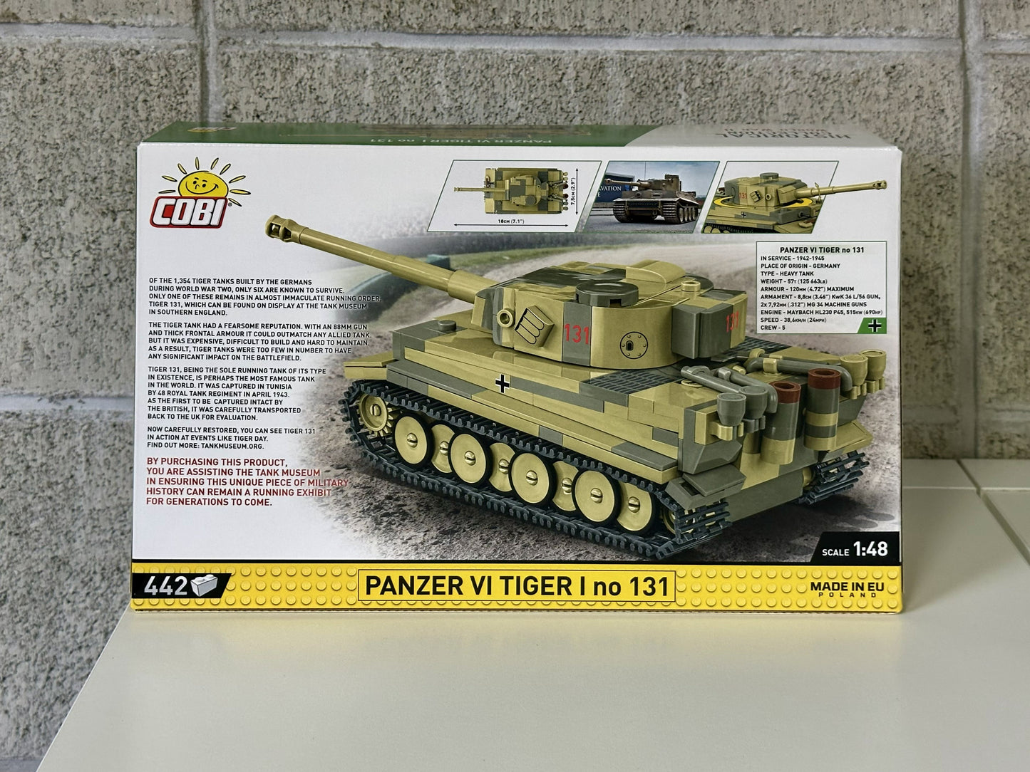 コビー COBI 2734 PANZER VI TIGER I no 131 タイガー131 ヒストリカルコレクション 第二次世界大戦 EU製（ポーランド Poland）LEGO 対応ブロック
