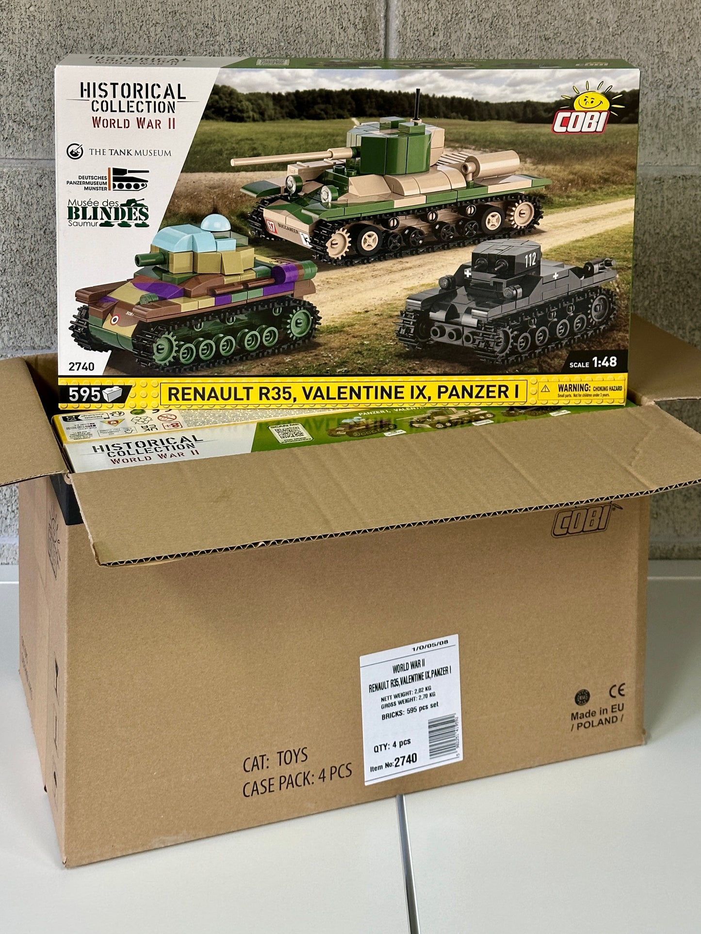 コビー COBI 2740 Renault / Valentine / Panze ルノーR35 / バレンタインIX / パンツァーI ヒストリカルコレクション 第二次世界大戦 EU製（ポーランド Poland）LEGO 対応ブロック