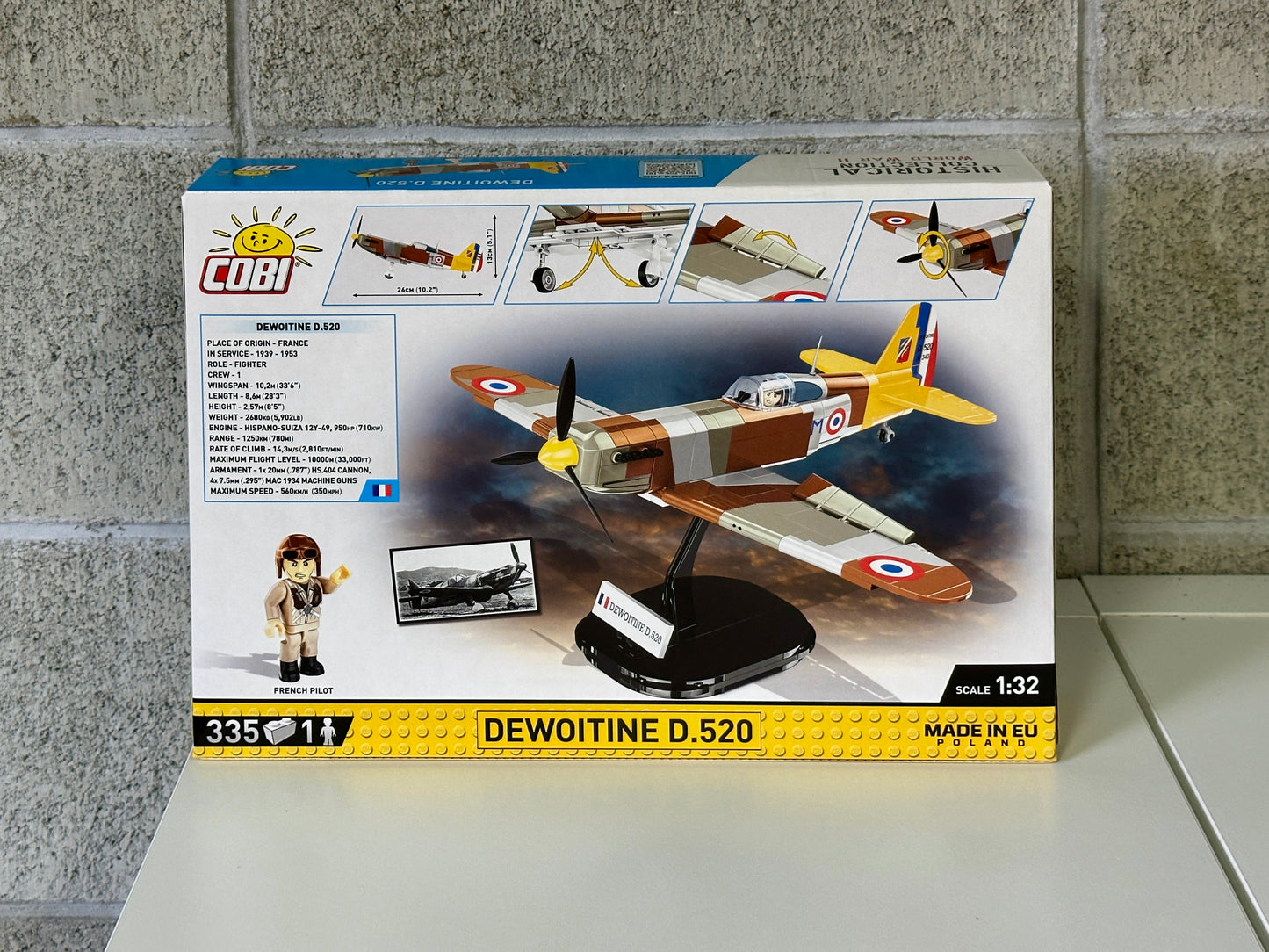 コビー COBI 5734 Dewoitine デヴォアティーヌ D.520 戦闘機 ヒストリカルコレクション 第二次世界大戦 EU製（ポーランド Poland）LEGO 対応ブロック