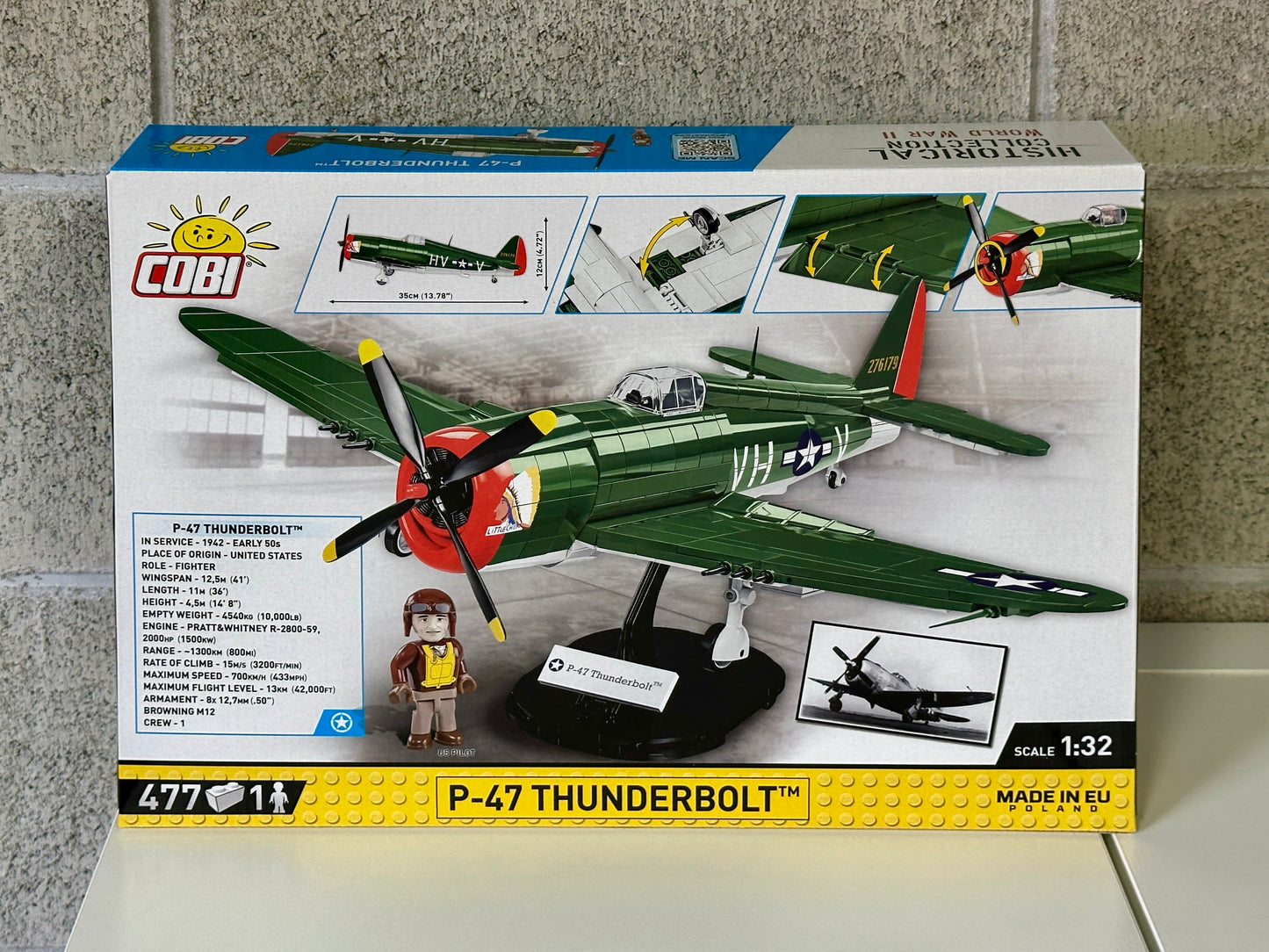 コビー COBI 5737 P-47 Thunderbolt サンダーボルト (アメリカ軍) ヒストリカルコレクション 第二次世界大戦 EU製（ポーランド Poland）LEGO 対応ブロック
