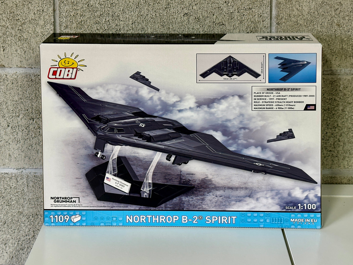 コビー COBI 5916 Armed Forces Northrop ノースロップグラマン B-2 スピリット ステルス機 EU製（ポーランド Poland）LEGO 対応ブロック