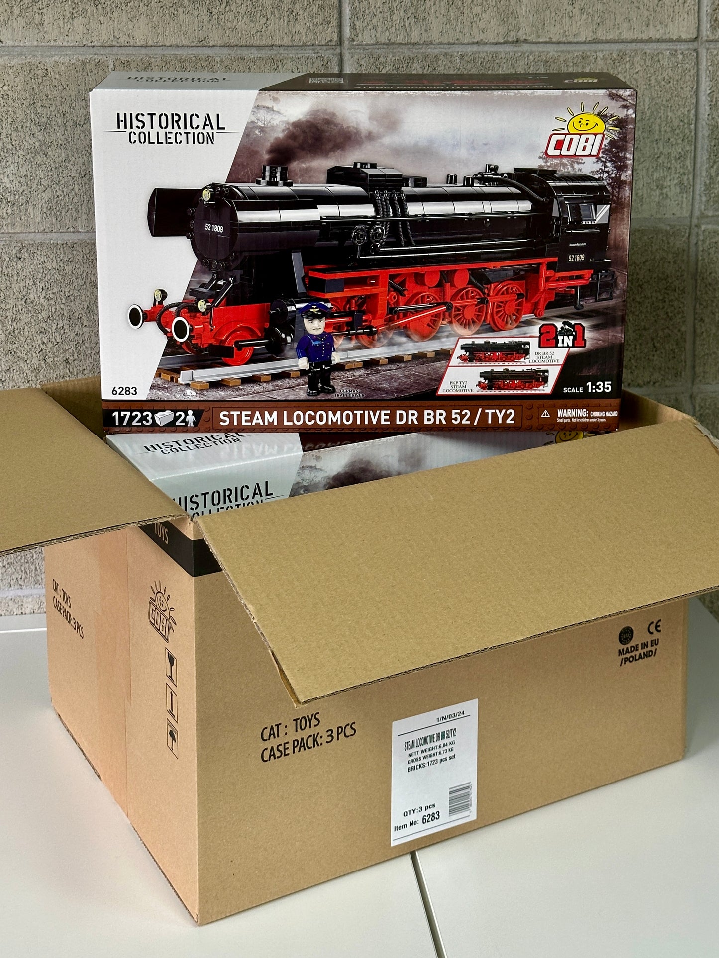 コビー COBI 6283 Steam Locomotive 蒸気機関車 DR BR 52/TY2 EU製（ポーランド Poland）LEGO 対応ブロック