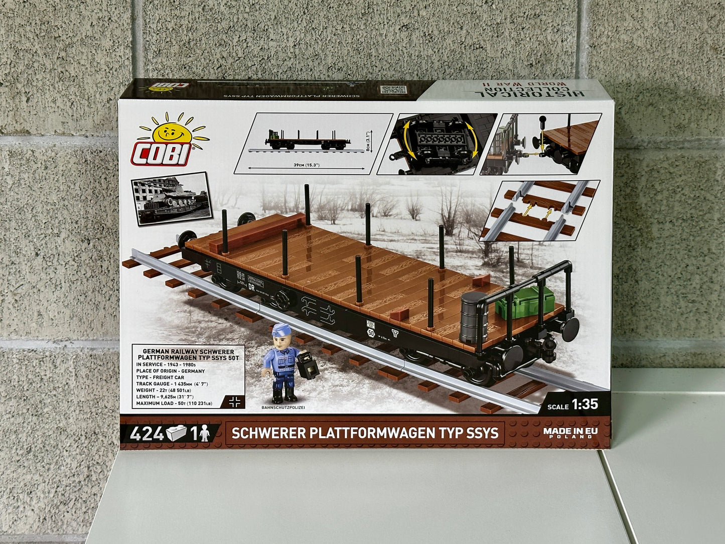 コビー COBI 6284 WWII Schwerer Plattformwagen Type Ssys 平台貨車 EU製（ポーランド Poland）LEGO 対応ブロック