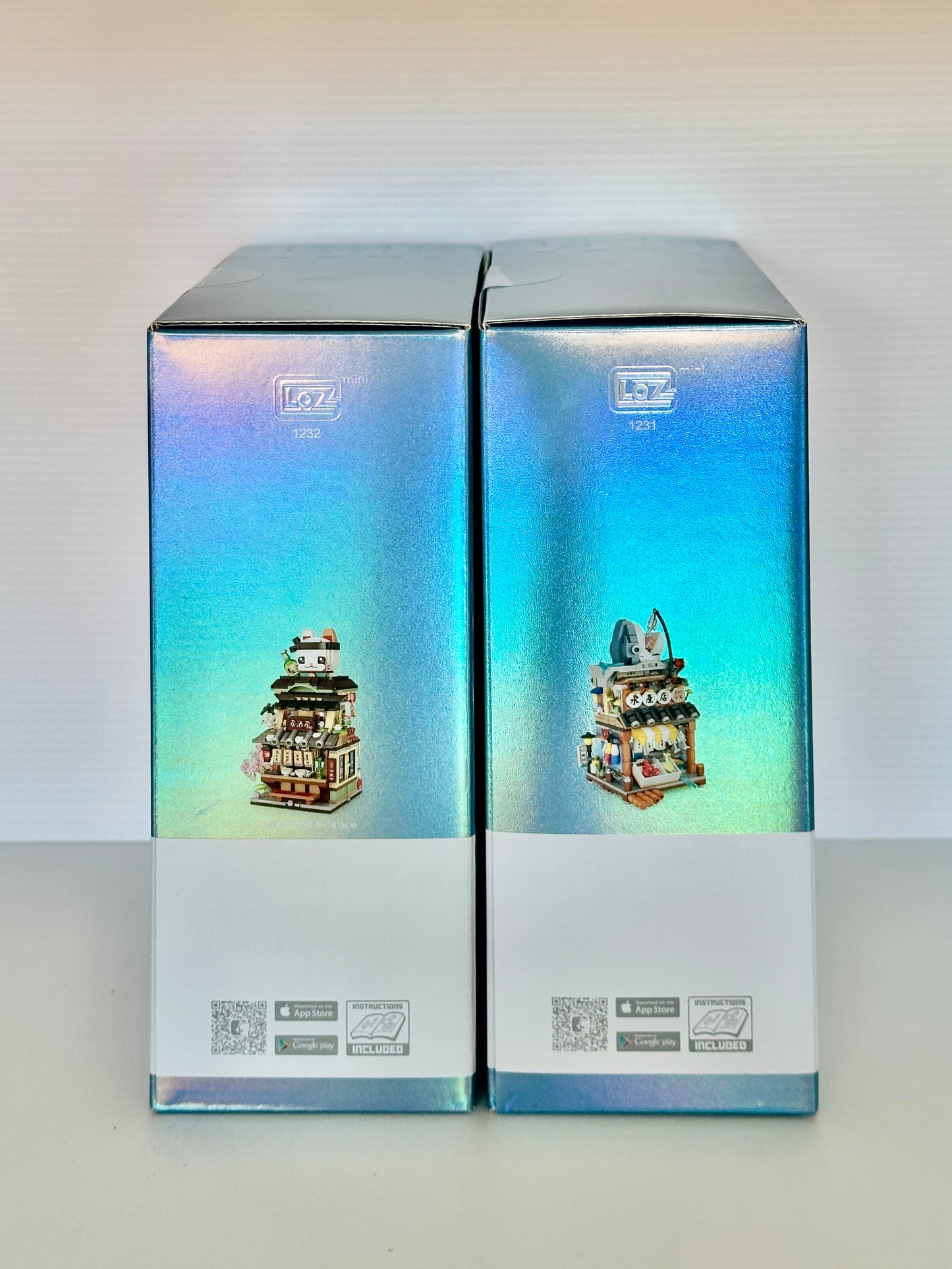 LOZ ミニブロック 魚屋さん（水産店）・居酒屋さん (1231/1232) ２点セット 開閉式 ブロックトイ