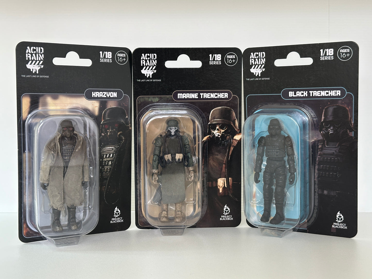 3個セット ACID RAIN WORLD《酸雨戦争》アシッドレインワールド PBB-AR004 KRAZYON/ AR005 Marine Trencher / AR006 Black Trencher 1:18アクションフィギュア 【FEXT HOBBY】