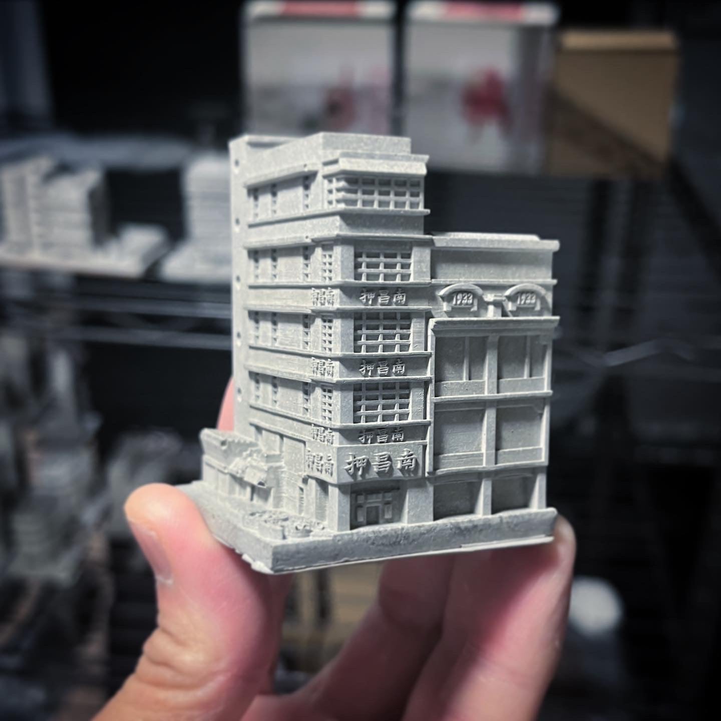 むさじじ 手作りセメント ジオラマ 香港建物模型 6点セット 香港製