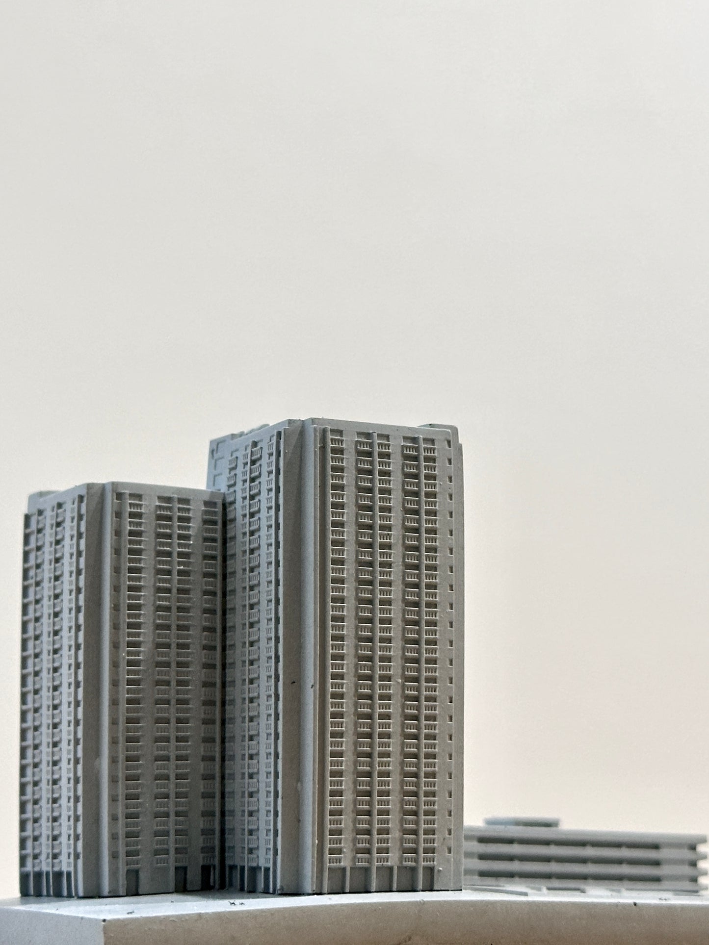 むさじじ 手作りセメント ジオラマ 香港の団地 ツインタワー 雙塔式(井字型)大廈 香港団地建物 香港製