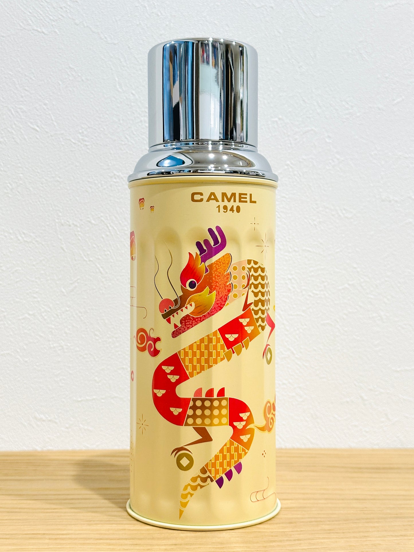 香港製 CAMEL 魔法瓶 450ml 二重ガラス 真空断熱 フラスク（キャップ一体型ストッパー付き）122DR Dragon (Special version) ドラゴン 龍（特別版）