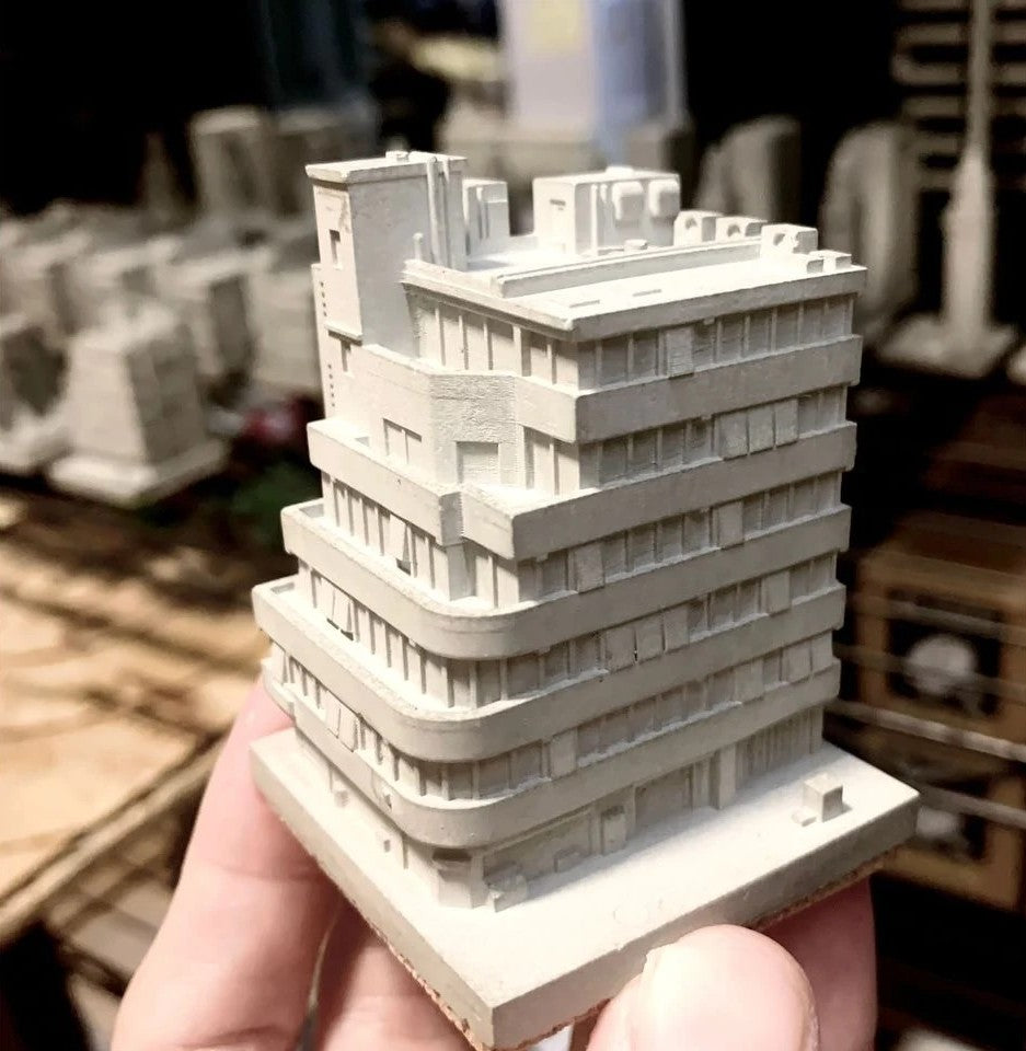 むさじじ 手作りセメント ジオラマ 香港建物模型 6点セット 香港製