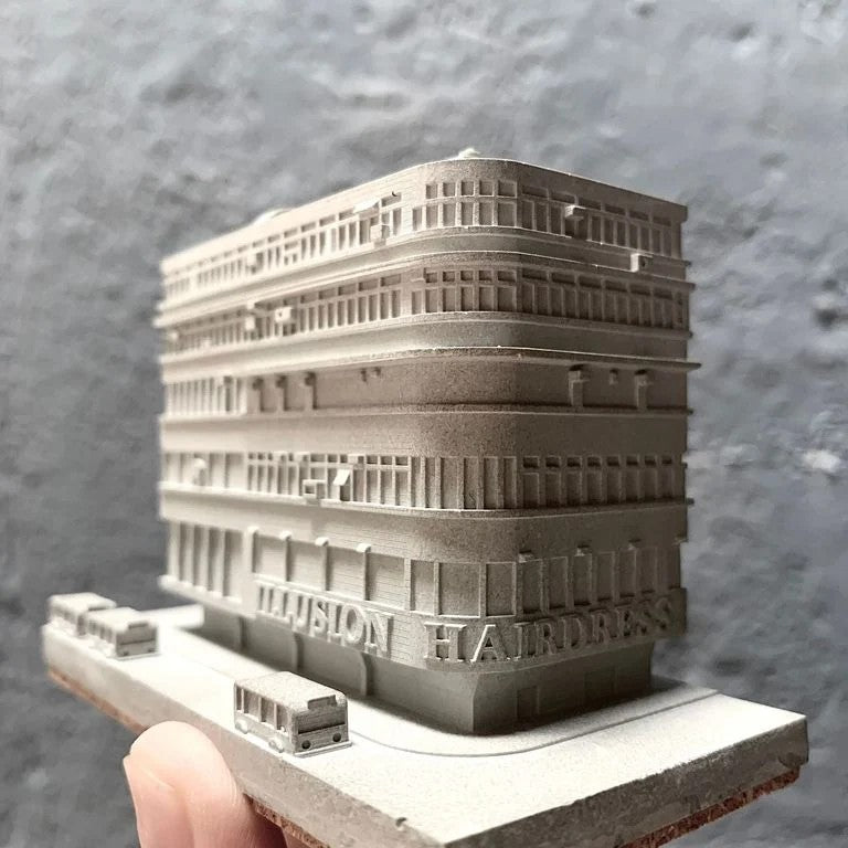 むさじじ 手作りセメント ジオラマ 香港建物模型 6点セット 香港製