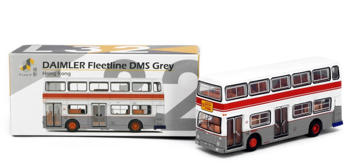 Tiny City L32 Die-cast Model Car -  DAIMLER Fleetline DMS (Grey) ダイムラー フリートライン DMS (グレー)