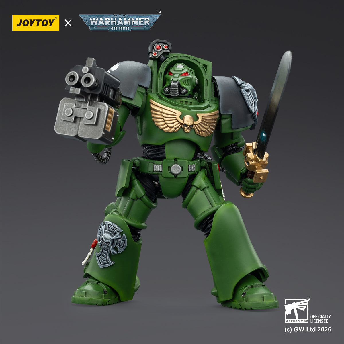 Warhammer ウォーハンマー 40K JT03219 JOYTOY ジョイトイ 1/18アクションフィギュア サラマンダーターミネーター1 パワーフィストとストームボルター付き Salamanders Terminator 1 with Power Sword and Storm Bolter